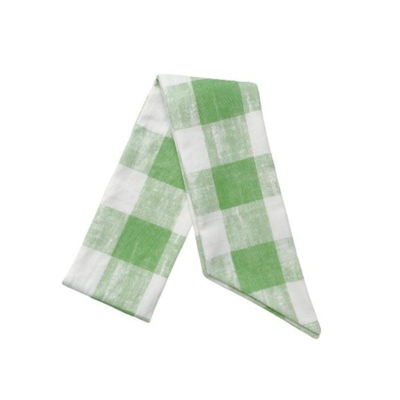 Wreath Sash - Green Gingham | Nashville Bow Co. - Classic Hair Bows, Bow Ties, Basket Bows, Pacifier Clips, Wreath Sashes, Swaddle Bows. Classic Southern Charm.