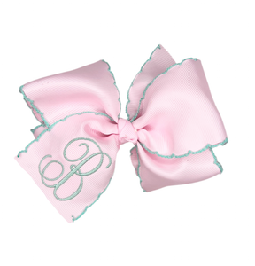 Gracie Bow - Pink & Mint Moonstitch