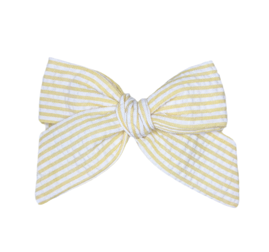 Pinwheel Bow - Yellow Seersucker