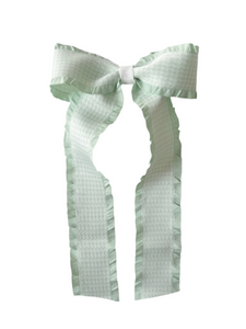 Long Tail Ribbon - Light Green Ruffle