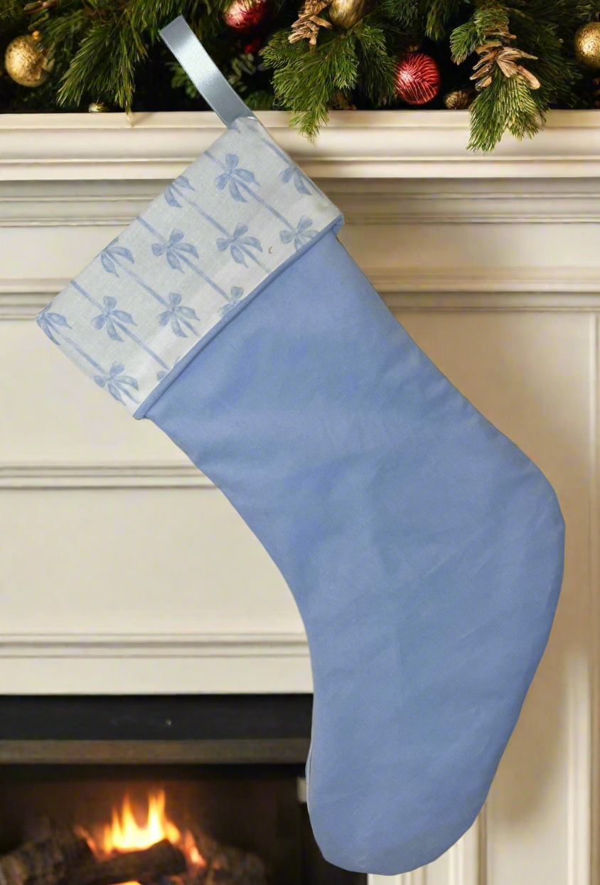 Stocking - Blue Cord & Bows