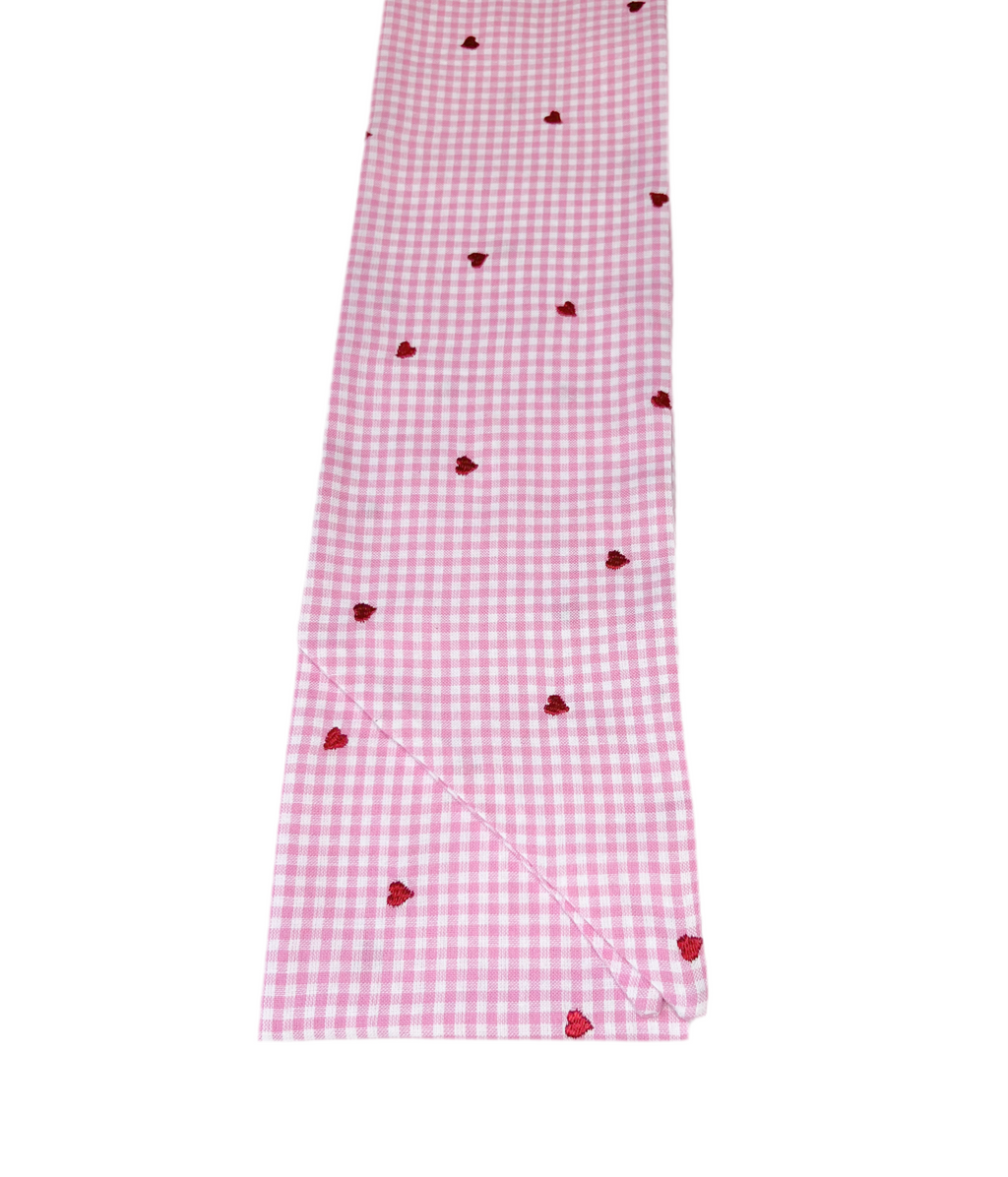 Wreath Sash - Pink Gingham Hearts