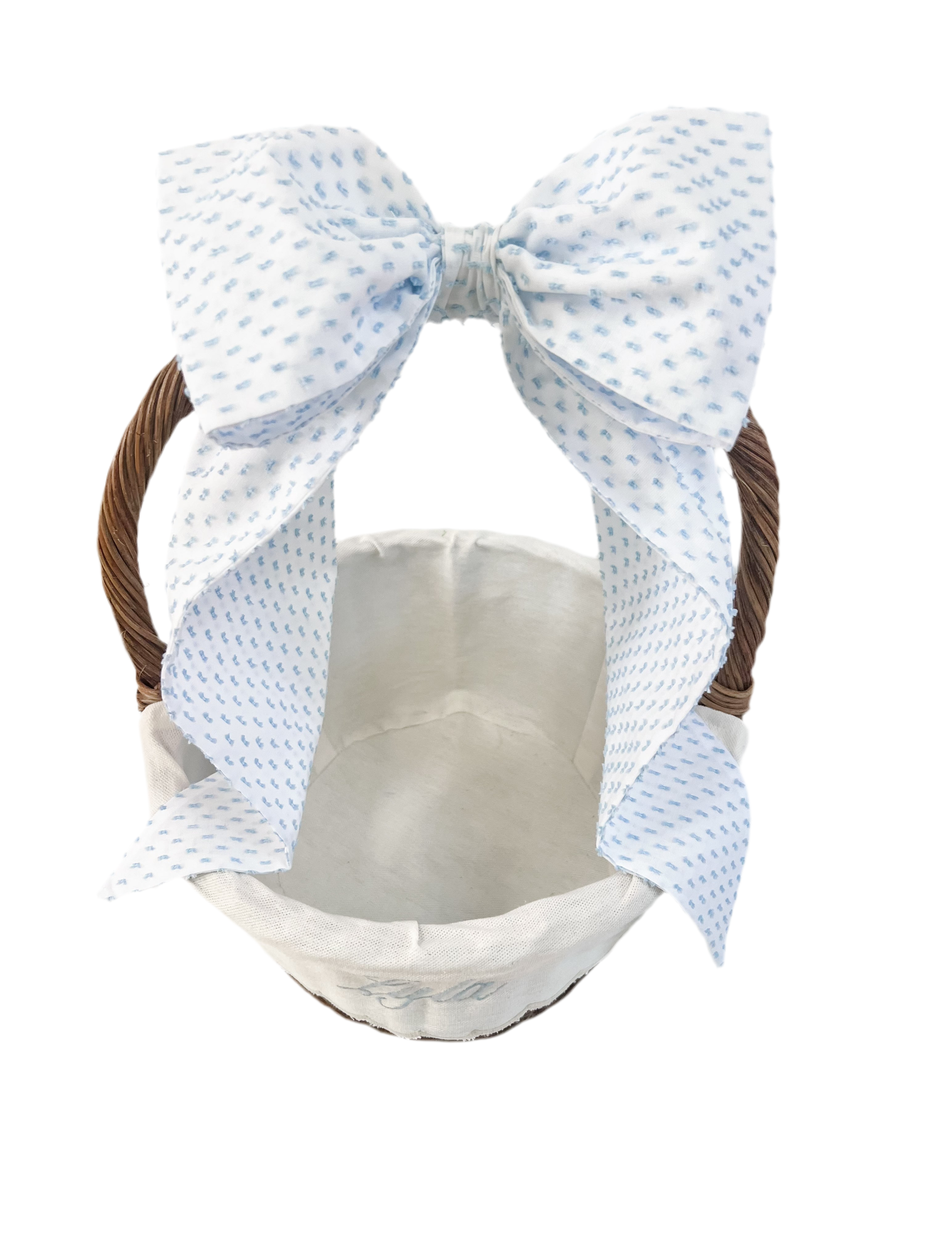 Every Basket Bow - Blue Swiss Dot