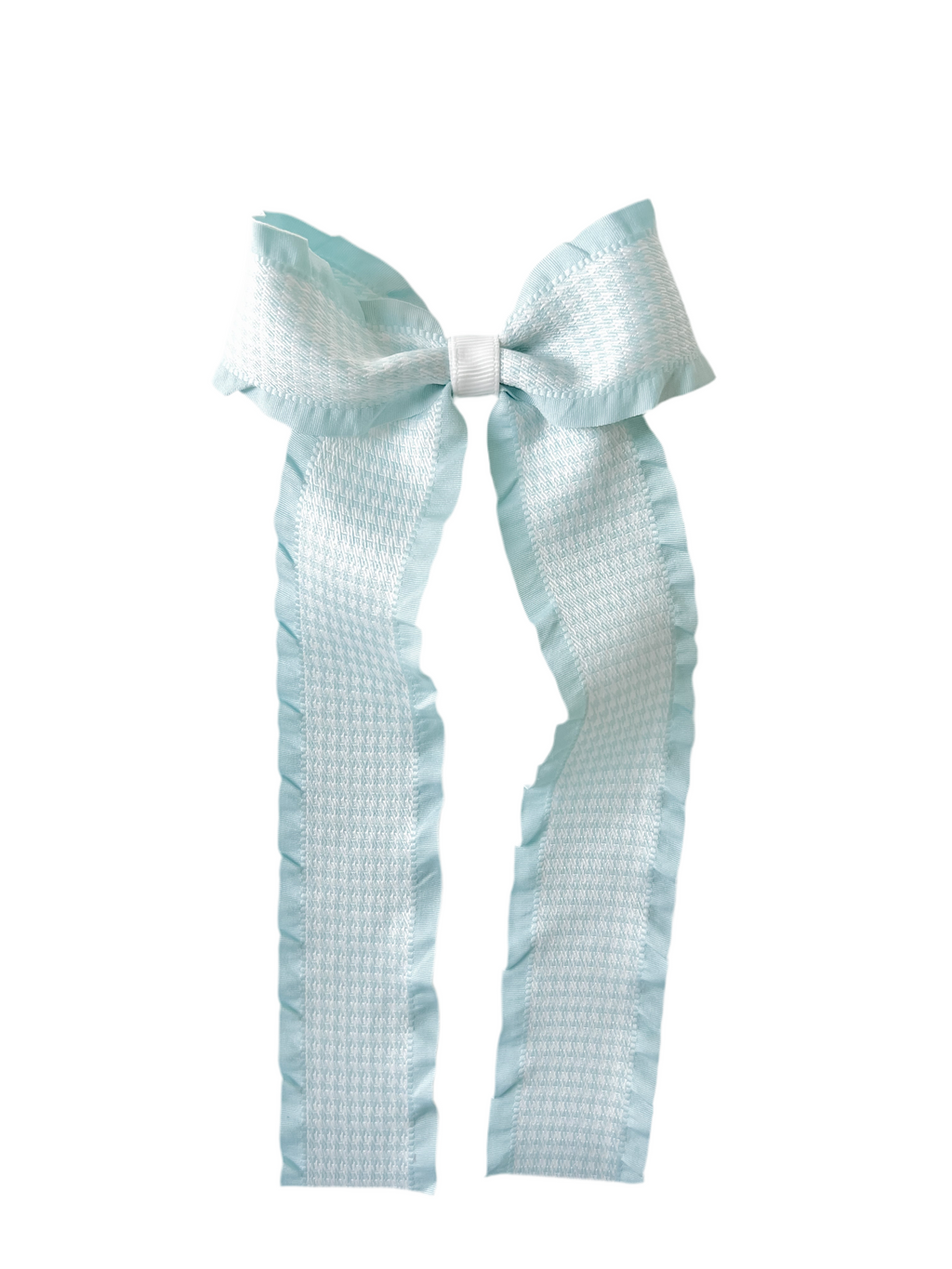 Long Tail Ribbon - Light Blue Ruffle