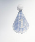 Party Hat - Powder Blue Check