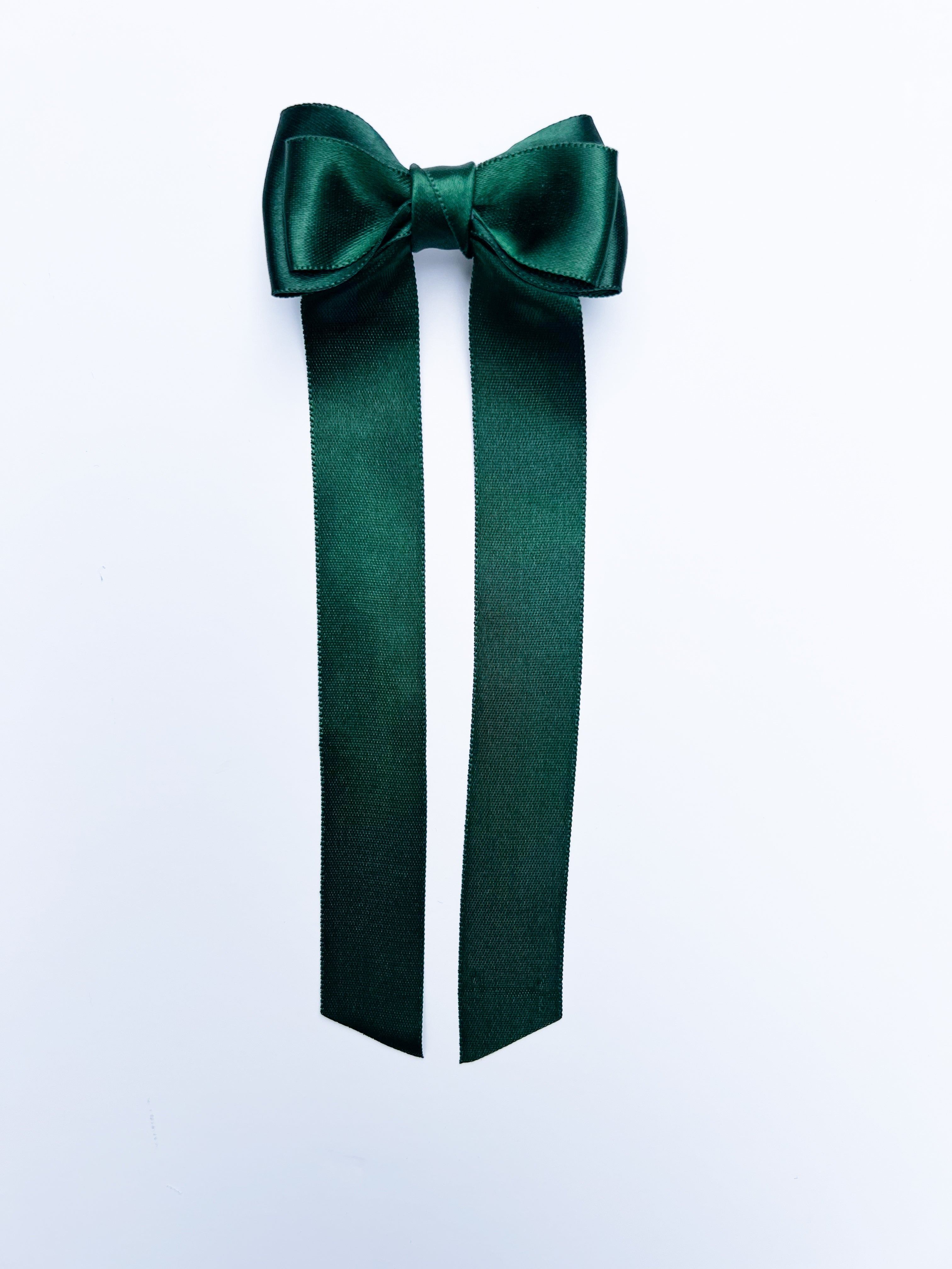 Long Tail Ribbon - Emerald Satin