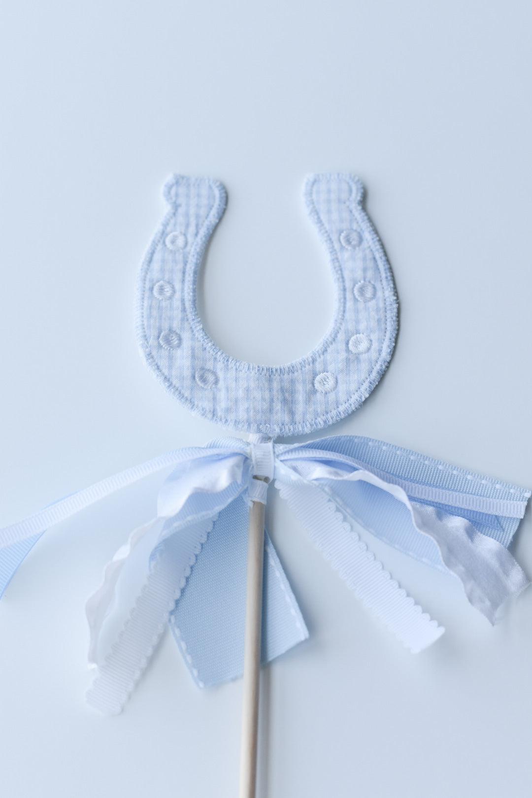 Cake Topper - Derby Horseshoe | Nashville Bow Co. - Classic Hair Bows, Bow Ties, Basket Bows, Pacifier Clips, Wreath Sashes, Swaddle Bows. Classic Southern Charm.