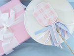 Cake Topper - Pink Gingham | Nashville Bow Co. - Classic Hair Bows, Bow Ties, Basket Bows, Pacifier Clips, Wreath Sashes, Swaddle Bows. Classic Southern Charm.