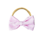 Classic Bow - Pink Seersucker | Nashville Bow Co. - Classic Hair Bows, Bow Ties, Basket Bows, Pacifier Clips, Wreath Sashes, Swaddle Bows. Classic Southern Charm.