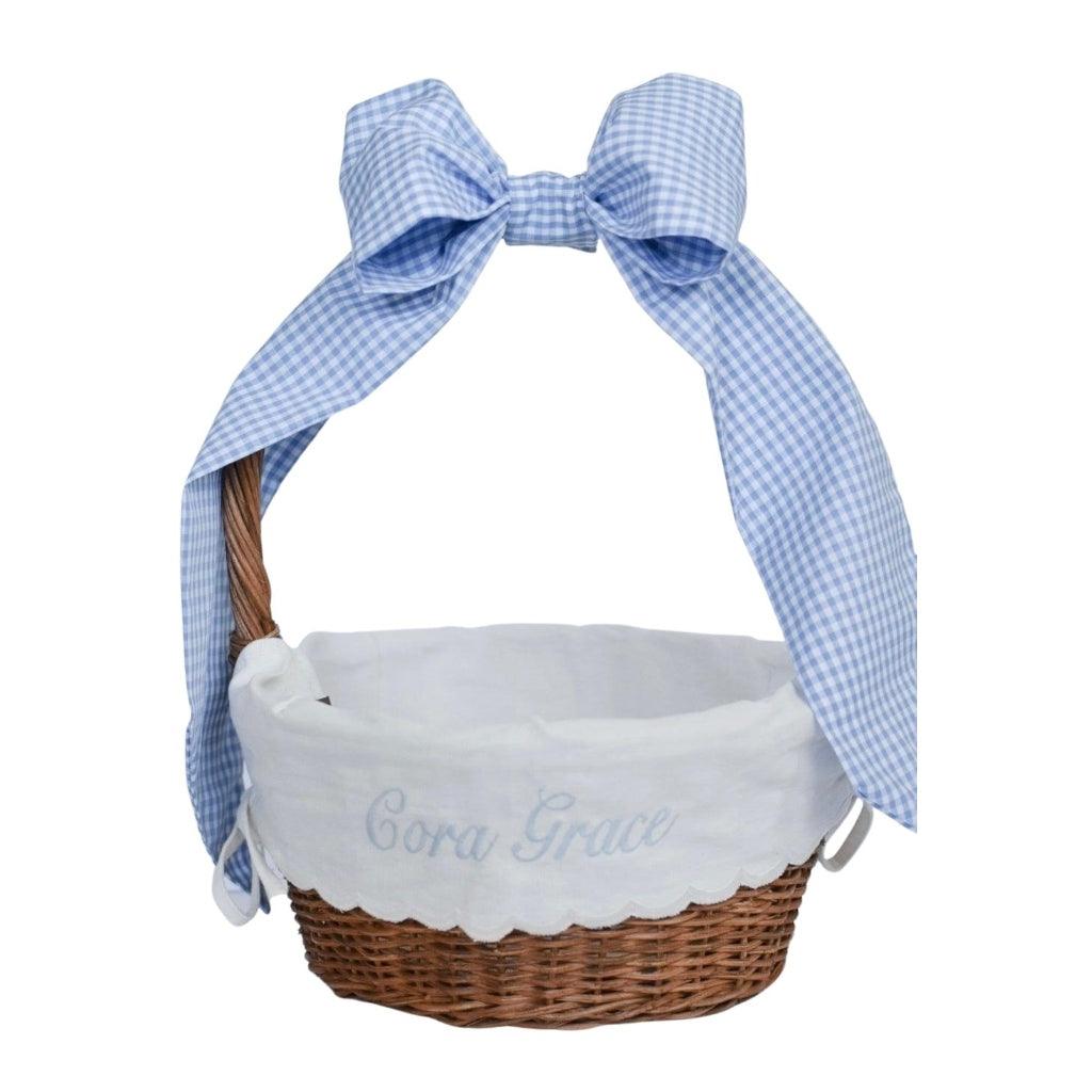 Every Basket Bow - Blue Gingham | Nashville Bow Co. - Classic Hair Bows, Bow Ties, Basket Bows, Pacifier Clips, Wreath Sashes, Swaddle Bows. Classic Southern Charm.