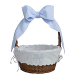 Every Basket Bow - Blue Seersucker | Nashville Bow Co. - Classic Hair Bows, Bow Ties, Basket Bows, Pacifier Clips, Wreath Sashes, Swaddle Bows. Classic Southern Charm.