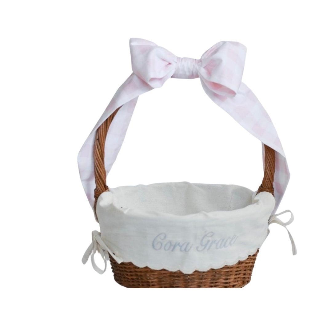 Every Basket Bow - Pink Check | Nashville Bow Co. - Classic Hair Bows, Bow Ties, Basket Bows, Pacifier Clips, Wreath Sashes, Swaddle Bows. Classic Southern Charm.