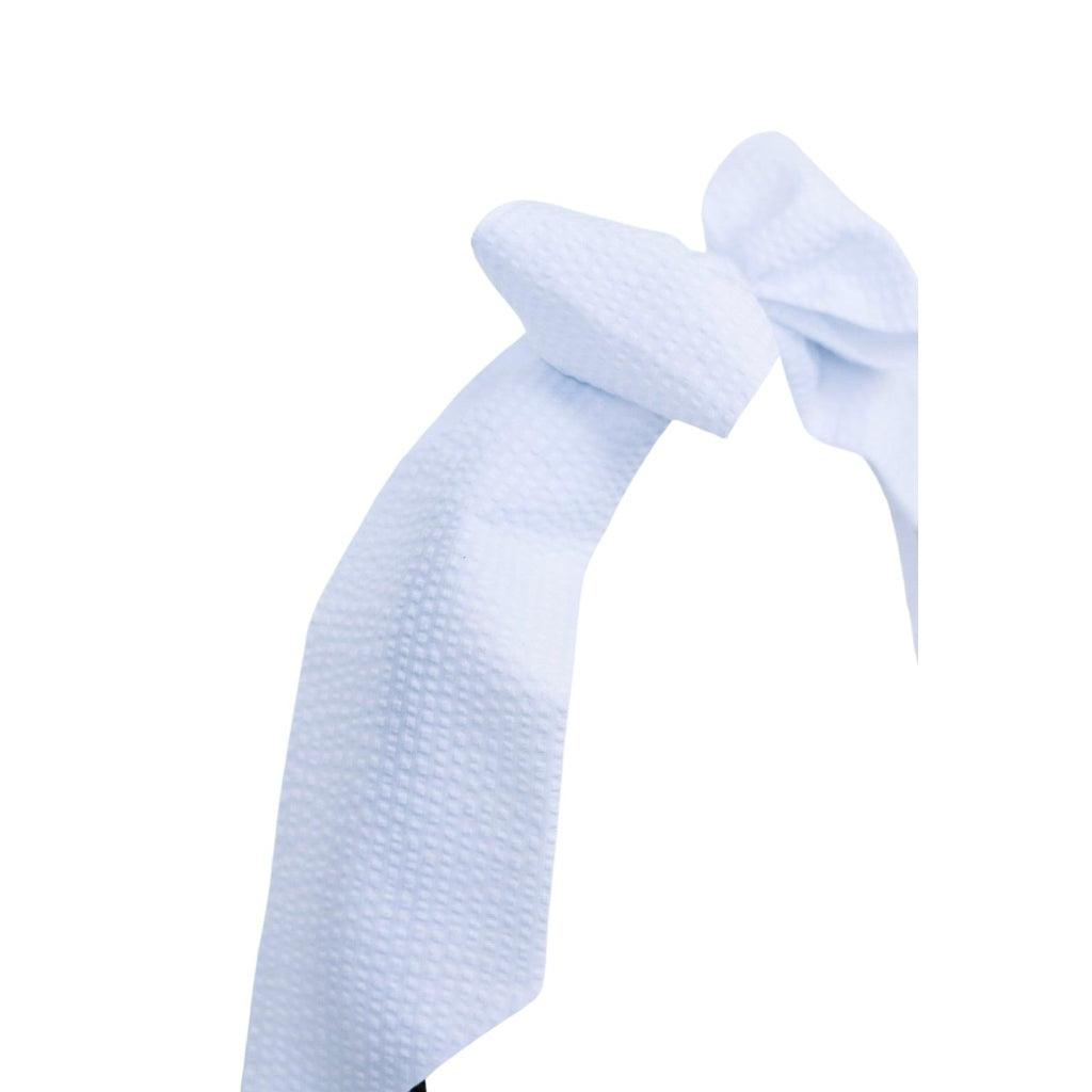 Every Basket Bow - White Seersucker | Nashville Bow Co. - Classic Hair Bows, Bow Ties, Basket Bows, Pacifier Clips, Wreath Sashes, Swaddle Bows. Classic Southern Charm.