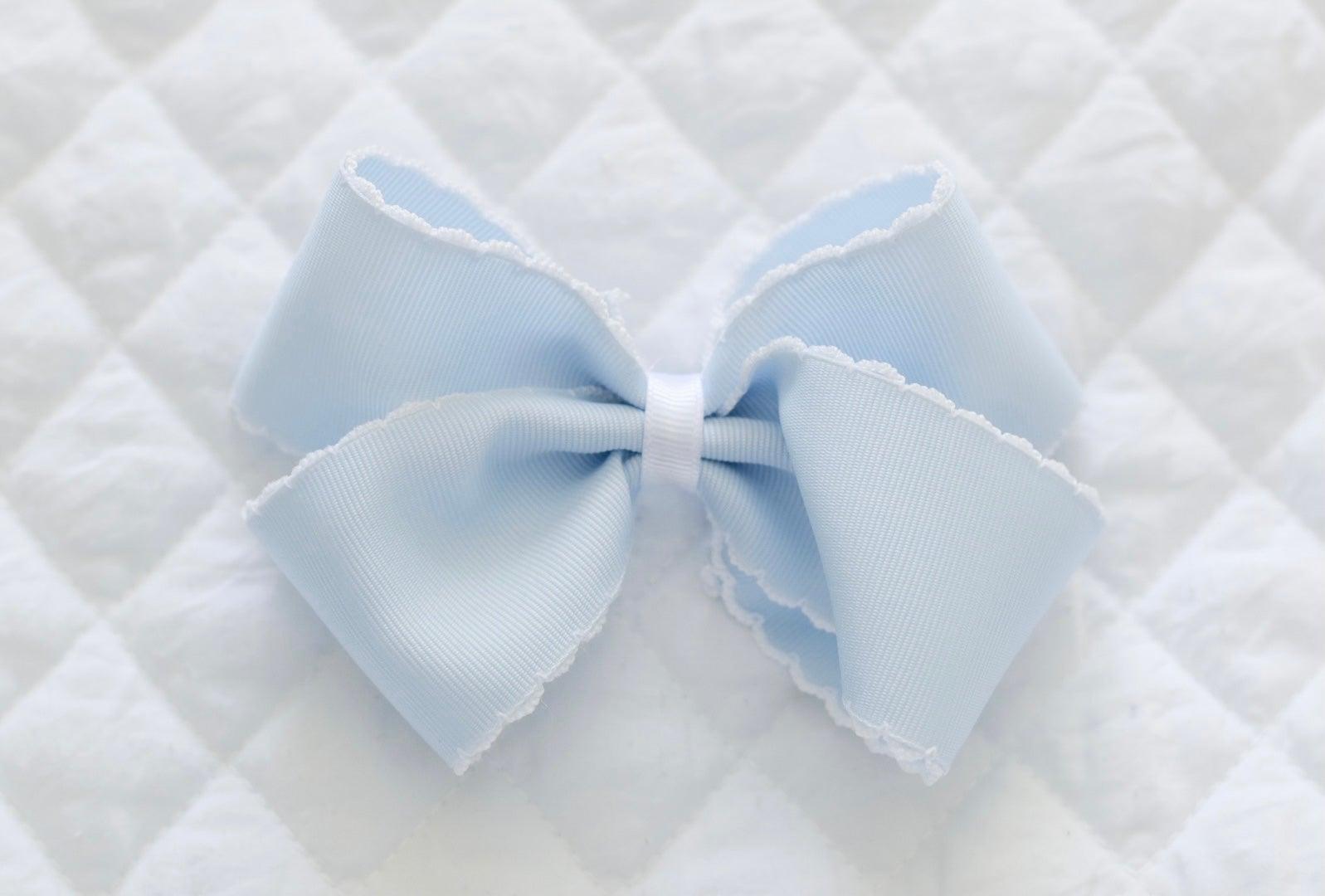 Gracie Bow - Blue | Nashville Bow Co. - Classic Hair Bows, Bow Ties, Basket Bows, Pacifier Clips, Wreath Sashes, Swaddle Bows. Classic Southern Charm.