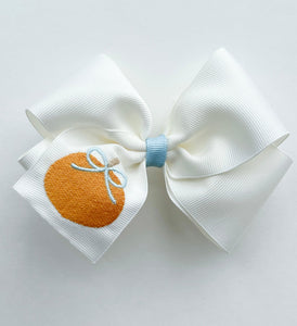 Gracie Bow - Little Pumpkin | Nashville Bow Co. - Classic Hair Bows, Bow Ties, Basket Bows, Pacifier Clips, Wreath Sashes, Swaddle Bows. Classic Southern Charm.