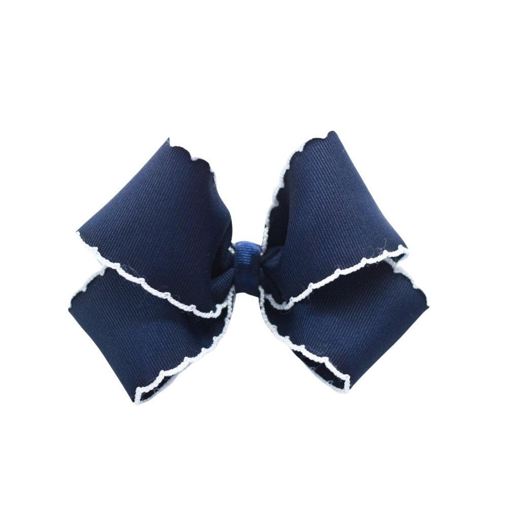 Gracie Bow - Navy | Nashville Bow Co. - Classic Hair Bows, Bow Ties, Basket Bows, Pacifier Clips, Wreath Sashes, Swaddle Bows. Classic Southern Charm.