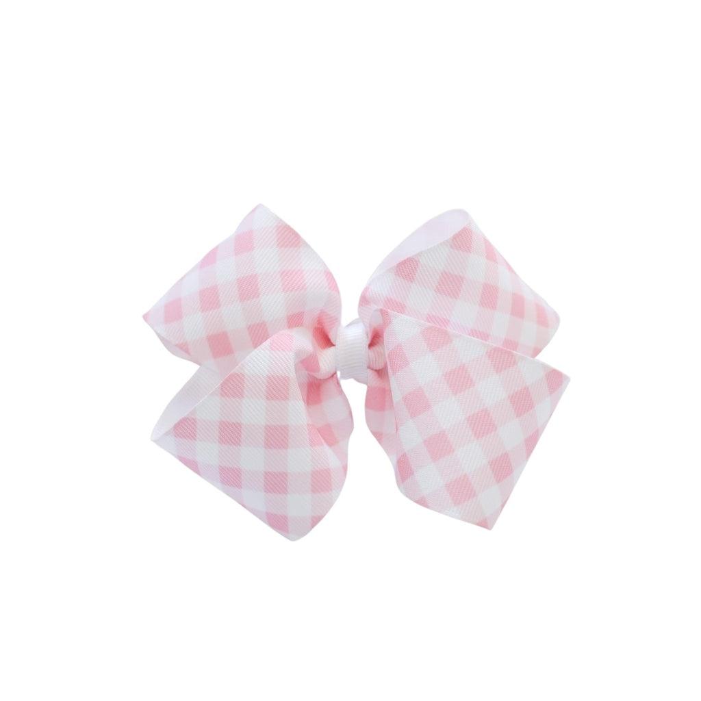 Gracie Bow - Pink Check | Nashville Bow Co. - Classic Hair Bows, Bow Ties, Basket Bows, Pacifier Clips, Wreath Sashes, Swaddle Bows. Classic Southern Charm.