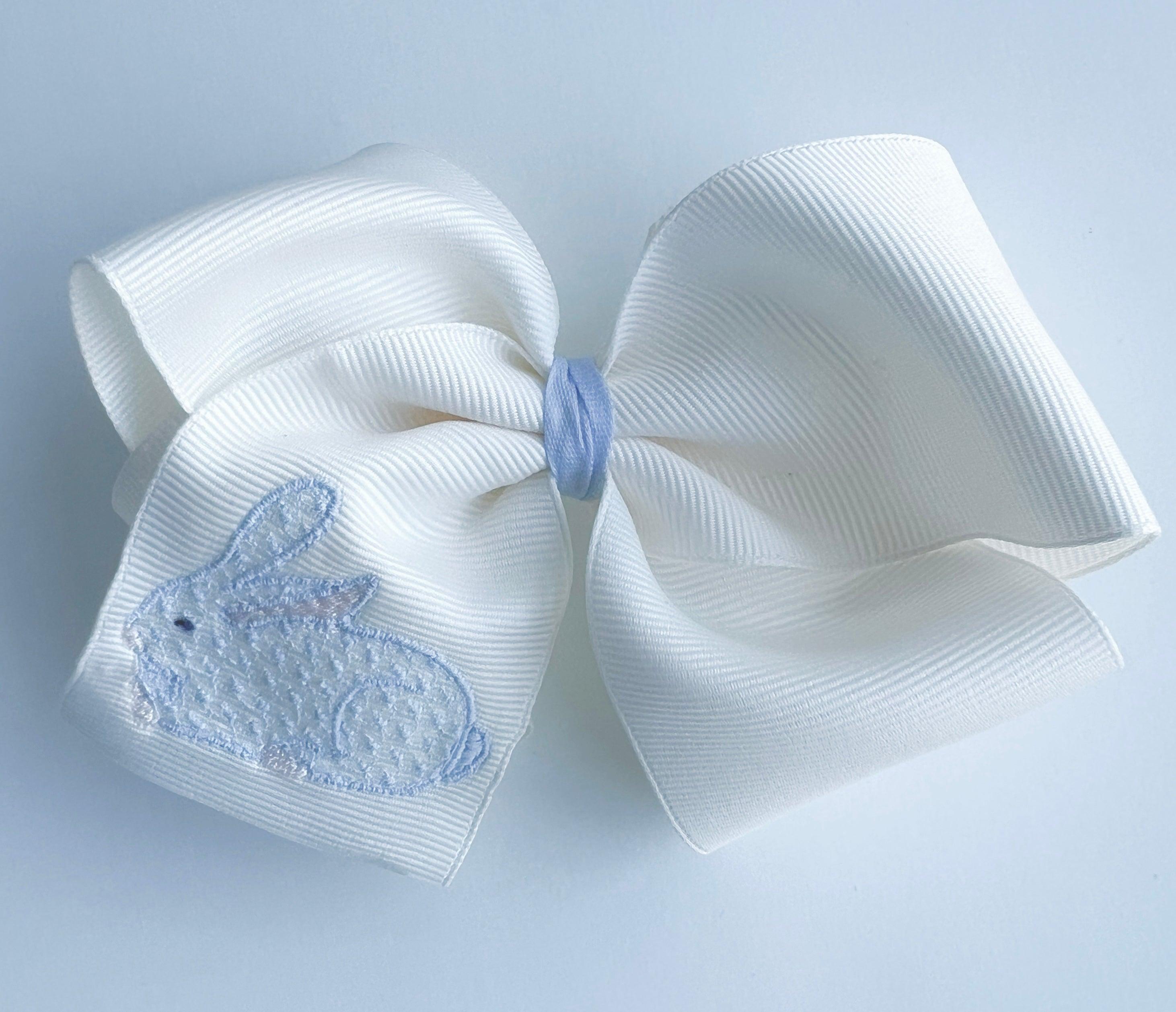 Gracie Bow - Porcelain Bunny | Nashville Bow Co. - Classic Hair Bows, Bow Ties, Basket Bows, Pacifier Clips, Wreath Sashes, Swaddle Bows. Classic Southern Charm.