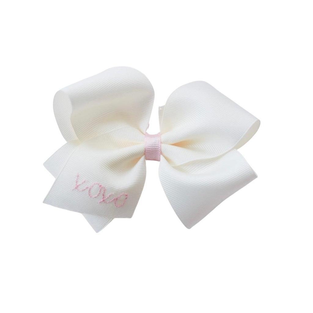 Gracie Bow - xoxo | Nashville Bow Co. - Classic Hair Bows, Bow Ties, Basket Bows, Pacifier Clips, Wreath Sashes, Swaddle Bows. Classic Southern Charm.
