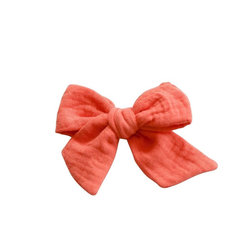 Jumbo Pinwheel Bow - Clarksville Coral | Nashville Bow Co. - Classic Hair Bows, Bow Ties, Basket Bows, Pacifier Clips, Wreath Sashes, Swaddle Bows. Classic Southern Charm.