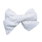 Jumbo Pinwheel Bow - White Eyelet | Nashville Bow Co. - Classic Hair Bows, Bow Ties, Basket Bows, Pacifier Clips, Wreath Sashes, Swaddle Bows. Classic Southern Charm.