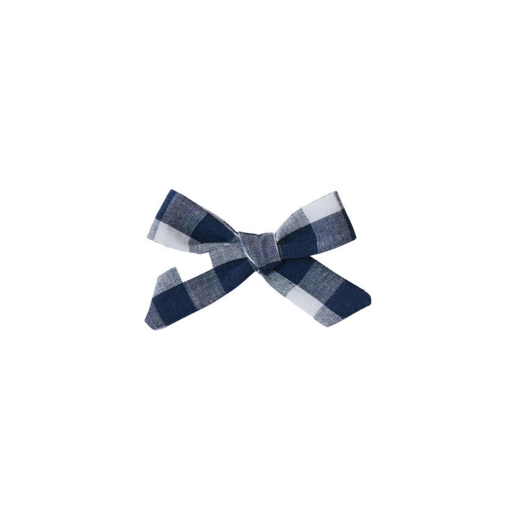 New Girl Bow - Navy Check | Nashville Bow Co. - Classic Hair Bows, Bow Ties, Basket Bows, Pacifier Clips, Wreath Sashes, Swaddle Bows. Classic Southern Charm.