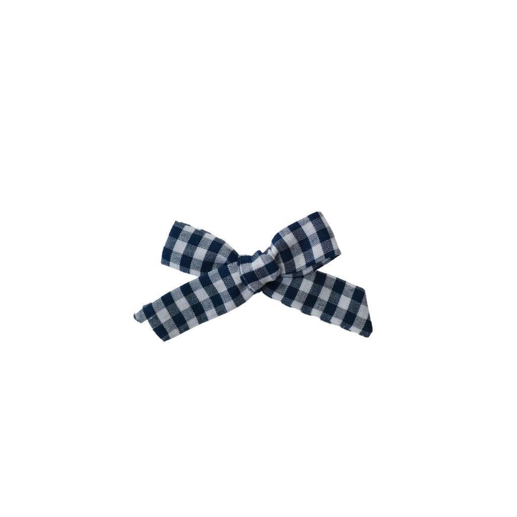 New Girl Bow - Navy Gingham | Nashville Bow Co. - Classic Hair Bows, Bow Ties, Basket Bows, Pacifier Clips, Wreath Sashes, Swaddle Bows. Classic Southern Charm.