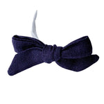 New Girl Bow - Navy Linen | Nashville Bow Co. - Classic Hair Bows, Bow Ties, Basket Bows, Pacifier Clips, Wreath Sashes, Swaddle Bows. Classic Southern Charm.