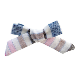 New Girl Bow - Steeplechase Stripe | Nashville Bow Co. - Classic Hair Bows, Bow Ties, Basket Bows, Pacifier Clips, Wreath Sashes, Swaddle Bows. Classic Southern Charm.