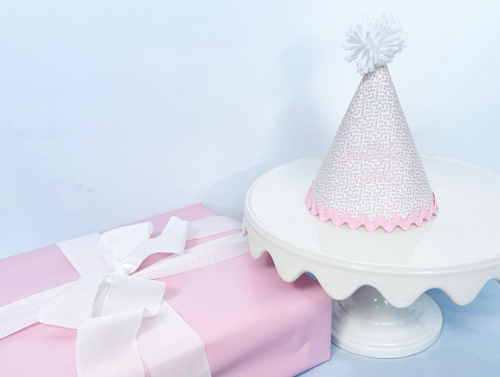 Party Hat - Garden Party | Nashville Bow Co. - Classic Hair Bows, Bow Ties, Basket Bows, Pacifier Clips, Wreath Sashes, Swaddle Bows. Classic Southern Charm.
