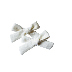 Piggy Tail Set - Fresh Linen | Nashville Bow Co. - Classic Hair Bows, Bow Ties, Basket Bows, Pacifier Clips, Wreath Sashes, Swaddle Bows. Classic Southern Charm.