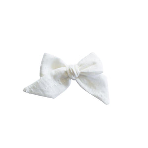 Pinwheel Bow - Lily White | Nashville Bow Co. - Classic Hair Bows, Bow Ties, Basket Bows, Pacifier Clips, Wreath Sashes, Swaddle Bows. Classic Southern Charm.