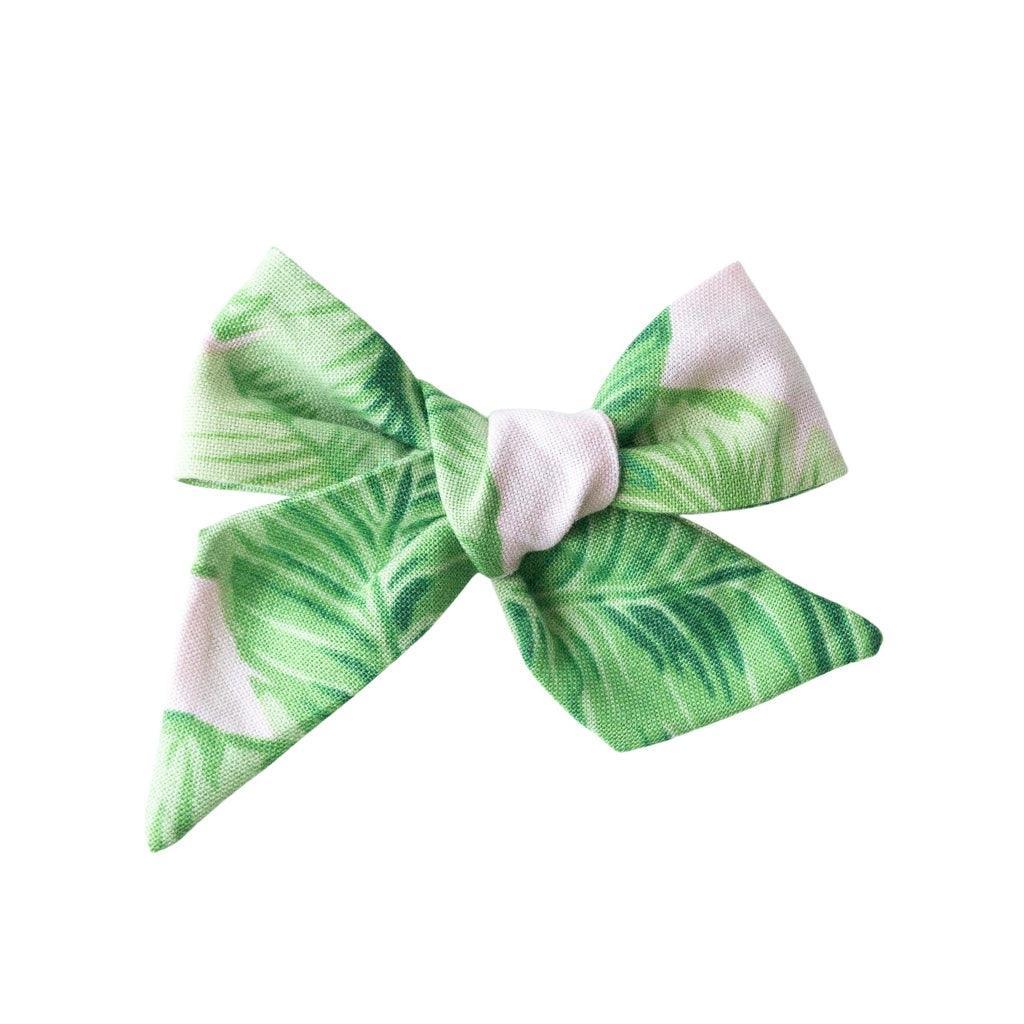 Pinwheel Bow - Palm | Nashville Bow Co. - Classic Hair Bows, Bow Ties, Basket Bows, Pacifier Clips, Wreath Sashes, Swaddle Bows. Classic Southern Charm.