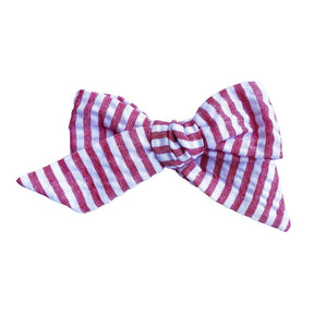 Pinwheel Bow - Red Seersucker | Nashville Bow Co. - Classic Hair Bows, Bow Ties, Basket Bows, Pacifier Clips, Wreath Sashes, Swaddle Bows. Classic Southern Charm.