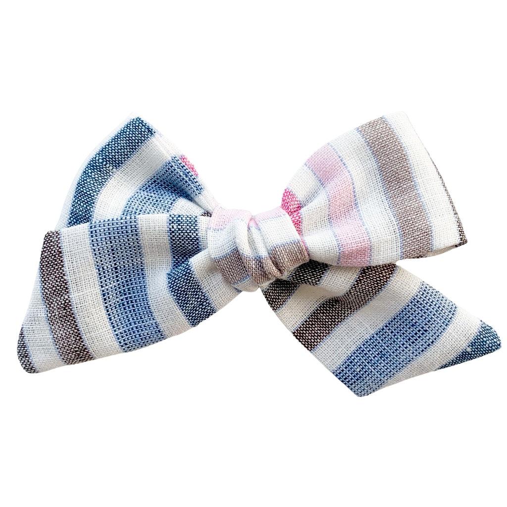 Pinwheel Bow - Steeplechase Stripe | Nashville Bow Co. - Classic Hair Bows, Bow Ties, Basket Bows, Pacifier Clips, Wreath Sashes, Swaddle Bows. Classic Southern Charm.