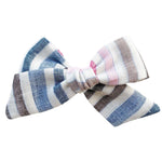 Pinwheel Bow - Steeplechase Stripe | Nashville Bow Co. - Classic Hair Bows, Bow Ties, Basket Bows, Pacifier Clips, Wreath Sashes, Swaddle Bows. Classic Southern Charm.
