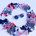 Pinwheel Bow - Yankee Doodle | Nashville Bow Co. - Classic Hair Bows, Bow Ties, Basket Bows, Pacifier Clips, Wreath Sashes, Swaddle Bows. Classic Southern Charm.