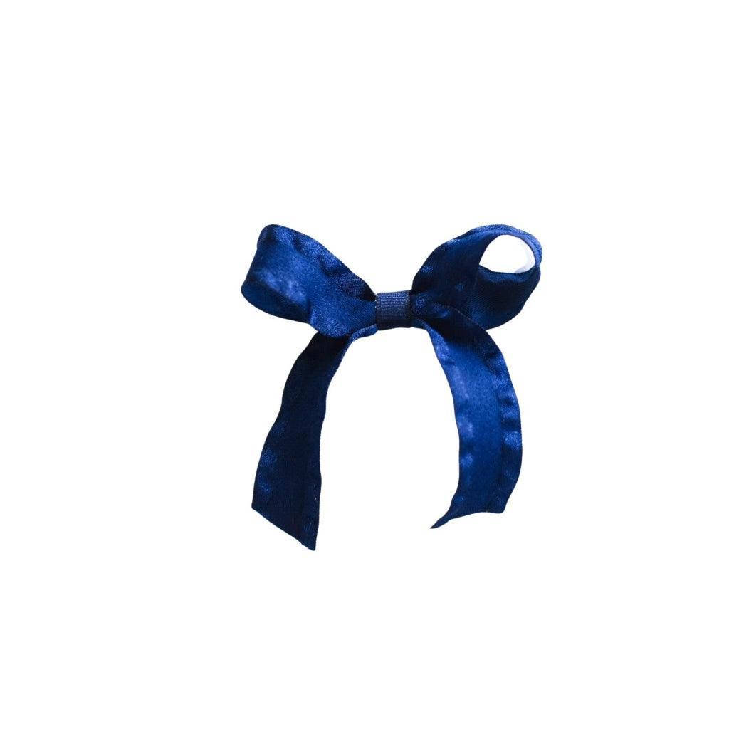 Ruffle Ribbon - Navy | Nashville Bow Co. - Classic Hair Bows, Bow Ties, Basket Bows, Pacifier Clips, Wreath Sashes, Swaddle Bows. Classic Southern Charm.