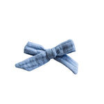Schoolgirl Bow - Belmont Blue | Nashville Bow Co. - Classic Hair Bows, Bow Ties, Basket Bows, Pacifier Clips, Wreath Sashes, Swaddle Bows. Classic Southern Charm.