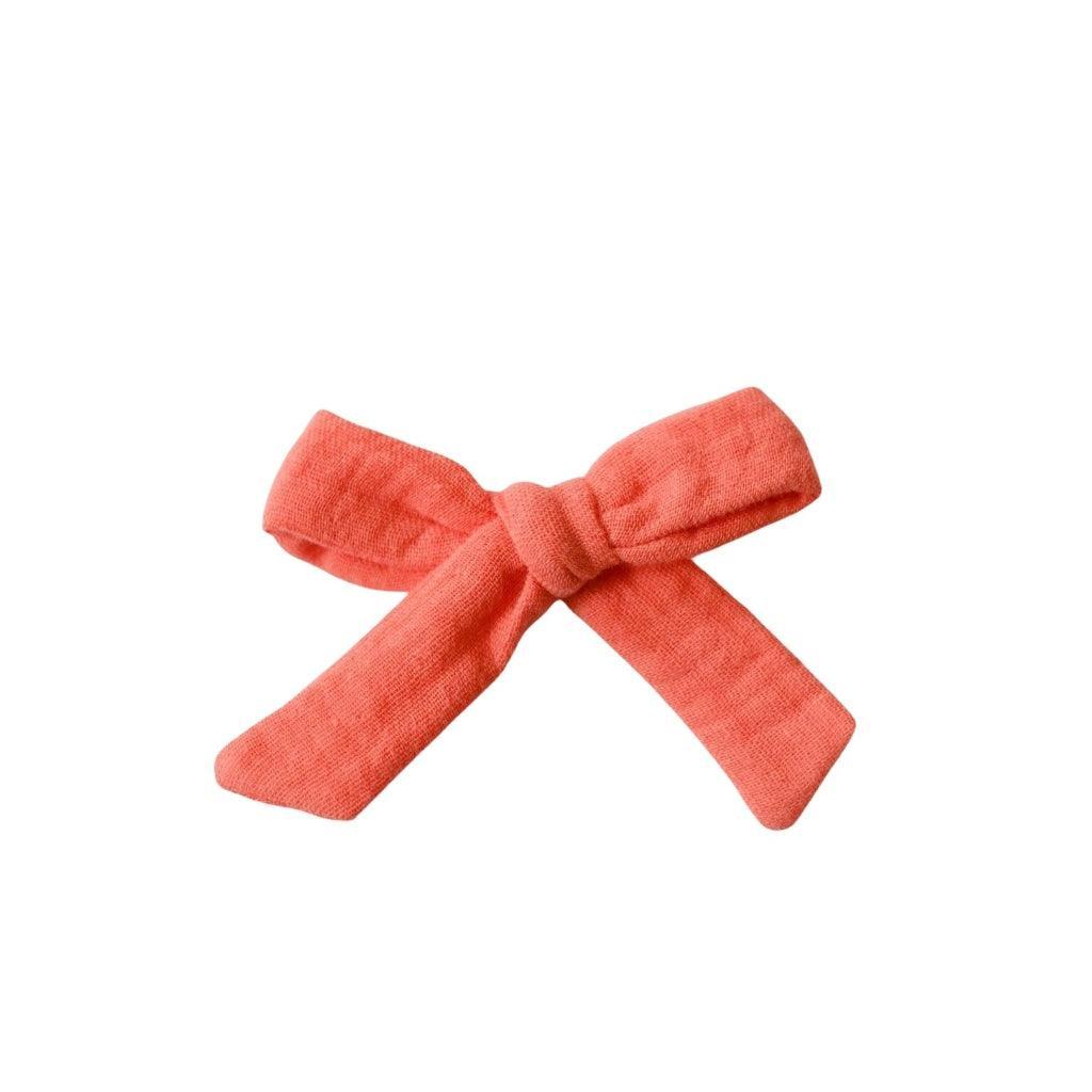 Schoolgirl Bow - Clarksville Coral | Nashville Bow Co. - Classic Hair Bows, Bow Ties, Basket Bows, Pacifier Clips, Wreath Sashes, Swaddle Bows. Classic Southern Charm.