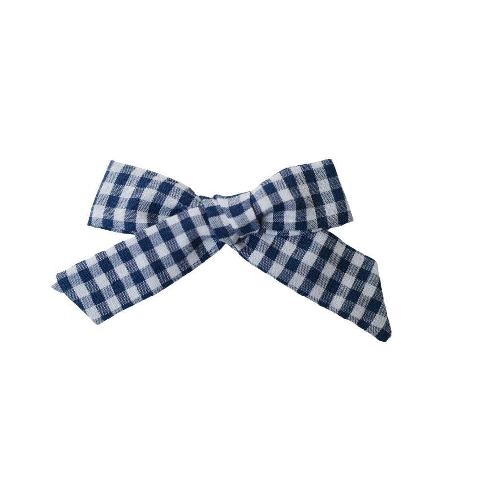 Schoolgirl Bow - Navy Gingham | Nashville Bow Co. - Classic Hair Bows, Bow Ties, Basket Bows, Pacifier Clips, Wreath Sashes, Swaddle Bows. Classic Southern Charm.