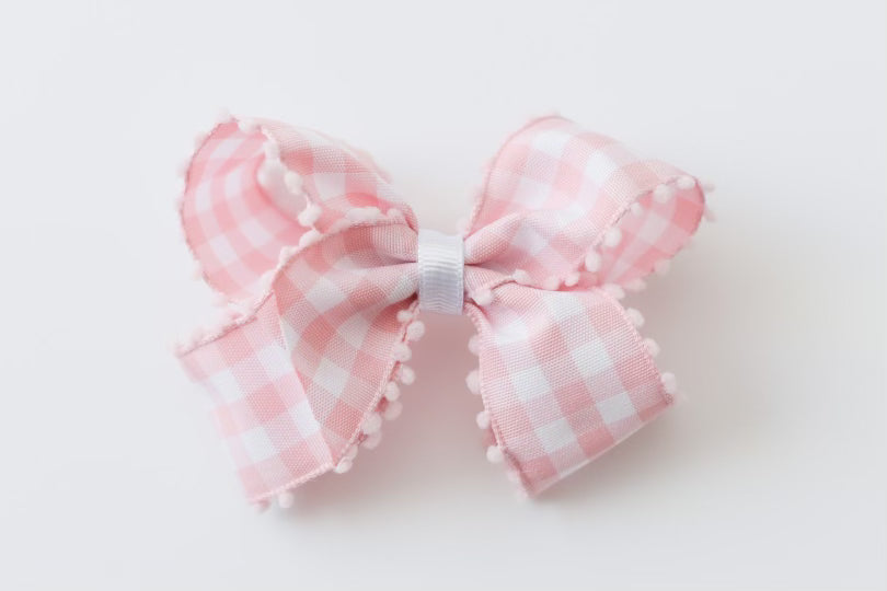 Sissy Bow - Pink Pom Pom | Nashville Bow Co. - Classic Hair Bows, Bow Ties, Basket Bows, Pacifier Clips, Wreath Sashes, Swaddle Bows. Classic Southern Charm.