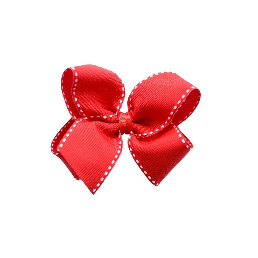 Sissy Bow - Red Stitch | Nashville Bow Co. - Classic Hair Bows, Bow Ties, Basket Bows, Pacifier Clips, Wreath Sashes, Swaddle Bows. Classic Southern Charm.