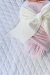 Swaddle Bow- Lily White | Nashville Bow Co. - Classic Hair Bows, Bow Ties, Basket Bows, Pacifier Clips, Wreath Sashes, Swaddle Bows. Classic Southern Charm.