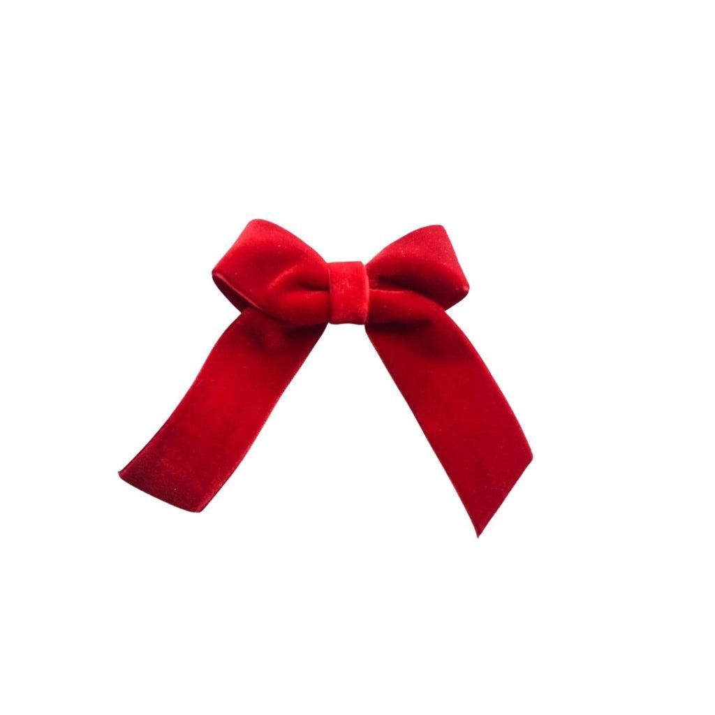 Velvet Ribbon - Red | Nashville Bow Co. - Classic Hair Bows, Bow Ties, Basket Bows, Pacifier Clips, Wreath Sashes, Swaddle Bows. Classic Southern Charm.